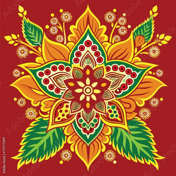 Fototapeta Foral Batik Pattern Design