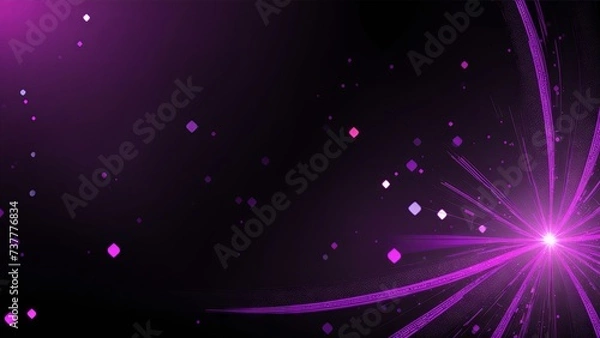 Obraz Dynamic black and purple bokeh banner for a futuristic feel 