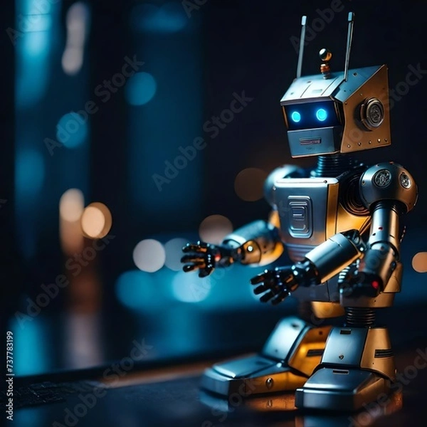 Fototapeta fictional unbranded isolated vintage toy robot