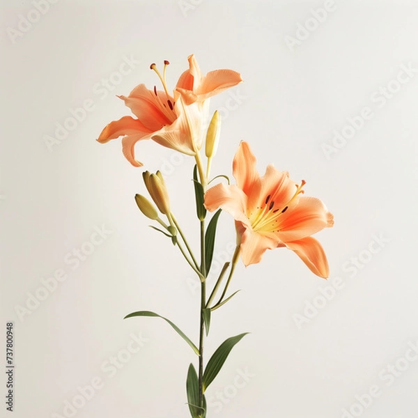 Obraz Close up Blooming orange lily stem
