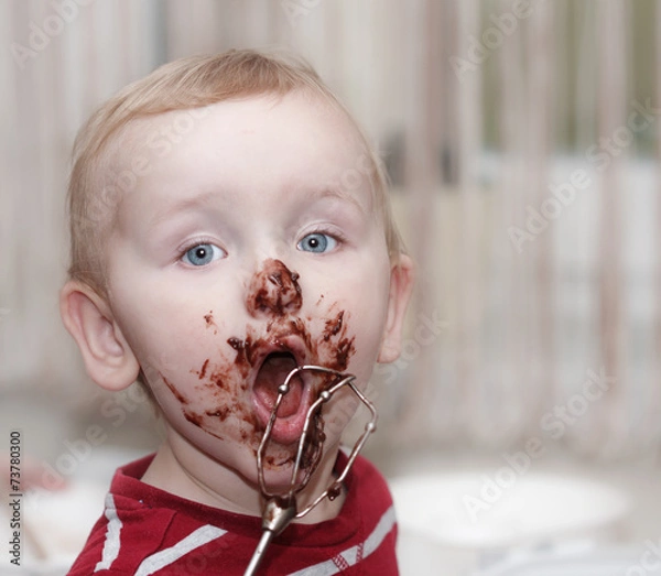 Fototapeta chocolate on face