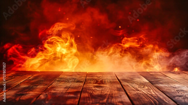 Fototapeta Fiery Inferno, Flames and Heat in a Dramatic Display of Power and Energy, A Scene of Wild Fire