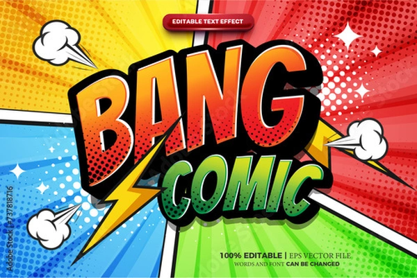 Fototapeta Bang Comic adventure editable text effect logo template