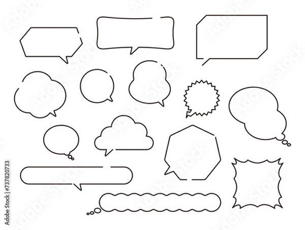 Obraz 吹き出し　白黒