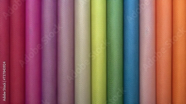 Fototapeta Multicolor textile background. Wave texture abstract fabric. 