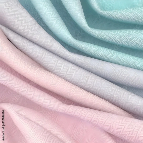 Fototapeta Wave texture silk abstract fabric. Pink, violet, green unique design