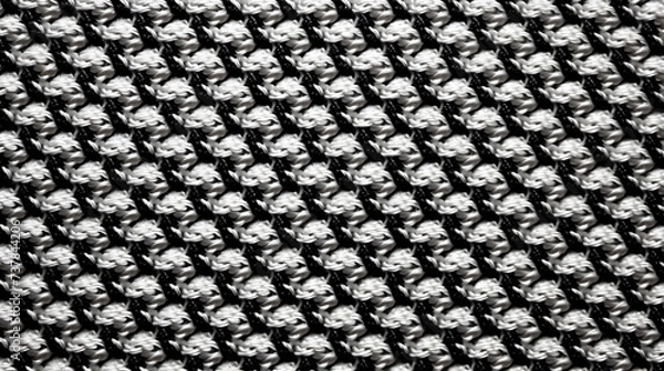 Fototapeta Wave texture silk abstract fabric. Black and white textile background