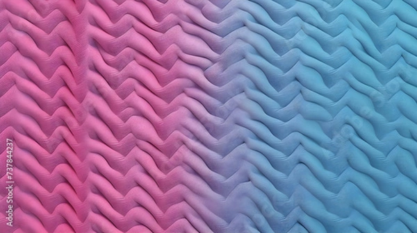 Fototapeta Wave texture silk abstract fabric. Pink, blue textile background
