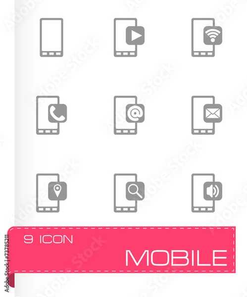 Fototapeta Vector mobile icon set