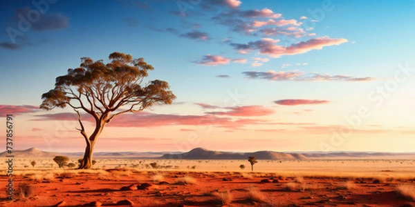 Fototapeta Untamed Beauty of Africa, A Vast Landscape Echoing the Serenity and Wildness of Its Wilderness