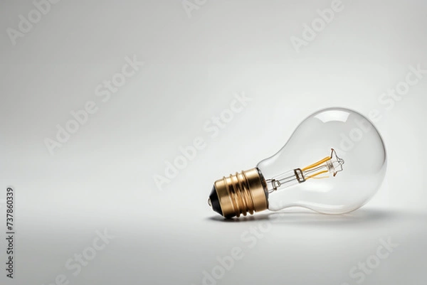 Fototapeta light bulb shutdown on white background.