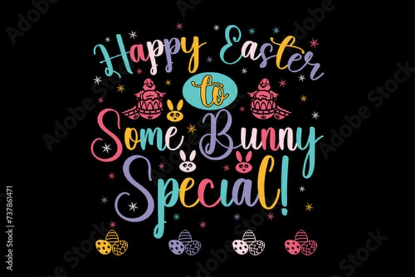 Obraz Some bunny needs vodka Happy Easter Day Typography lettering T-shirt Design