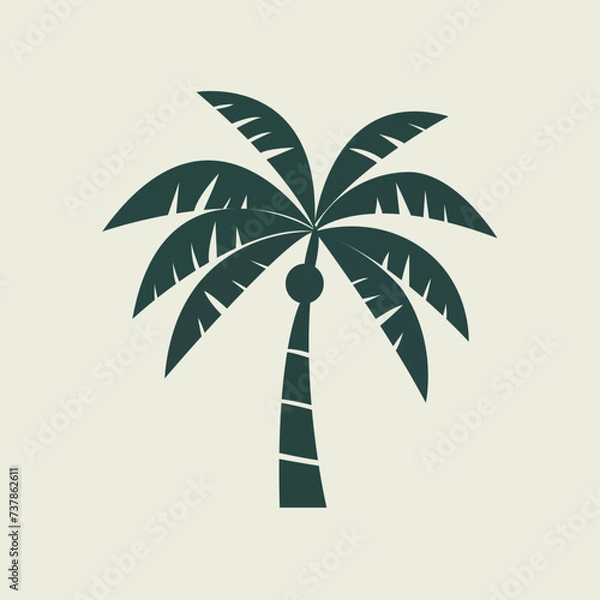 Obraz Palm tree minimal vector illustration template