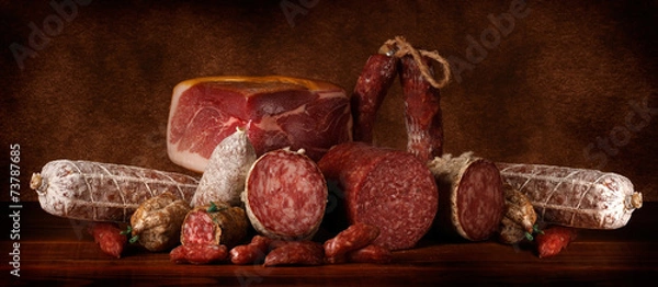 Obraz Salami i szynka