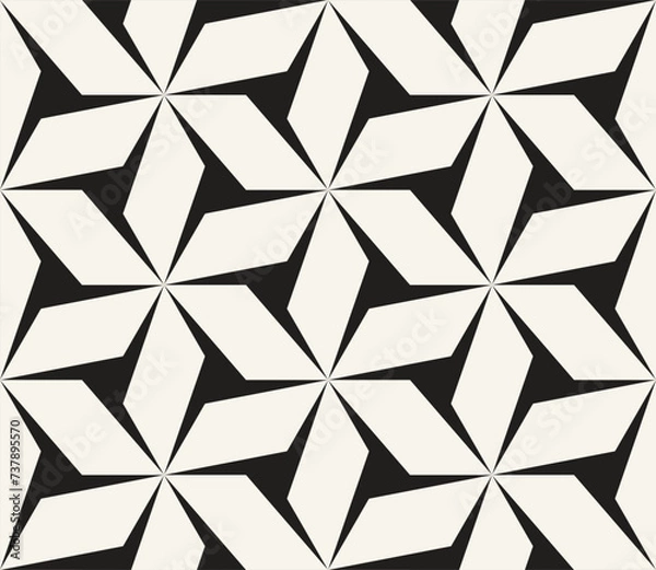 Obraz Vector seamless pattern. Repeating geometric elements. Stylish monochrome background design.