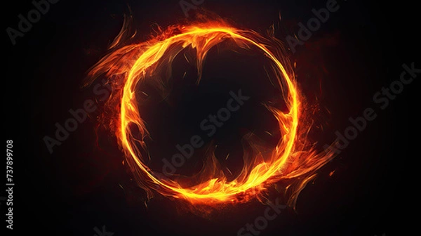 Obraz Fire circle shape. isolated on white background