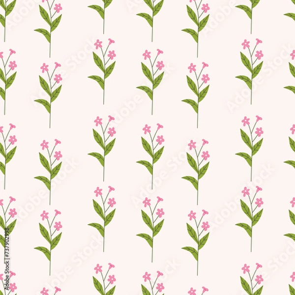 Fototapeta Wild flowers seamless pattern