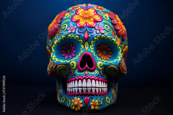 Obraz skull on black background