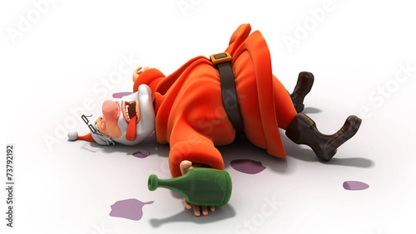 Fototapeta Drunk Santa Claus