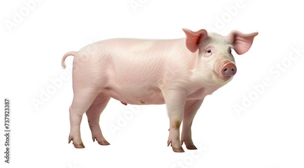 Obraz a pig standing on a white background