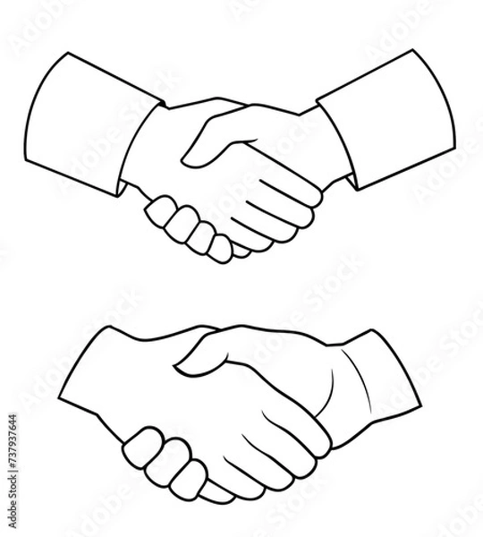 Fototapeta handshake isolated on white