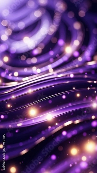 Fototapeta purple abstract background with shining stars lights. The endless whirling of lights in outer space.