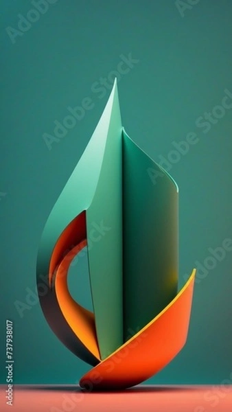 Fototapeta Vertical Illustration of Abstract geometric shapes. hard body shape perfect for design. Ai-generated.