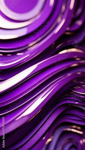 Fototapeta Purple glossy vertical Background of Geometric Shapes. Abstract motion, two-color, AI-generated