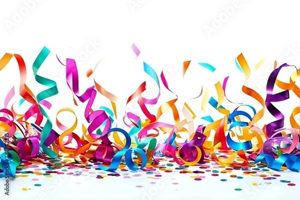 Fototapeta party streamers and confetti. Generative AI