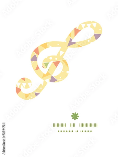Fototapeta Vector party decorations bunting g_clef musical silhouette