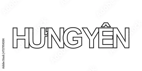 Fototapeta Hung Yen in the Vietnam emblem. The design features a geometric style, vector illustration with bold typography in a modern font. The graphic slogan lettering.