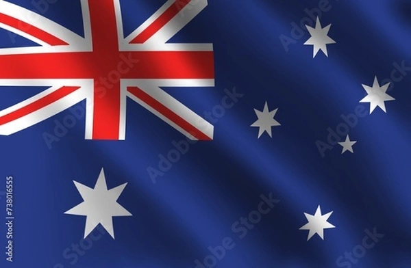 Obraz australian flag in the wind background