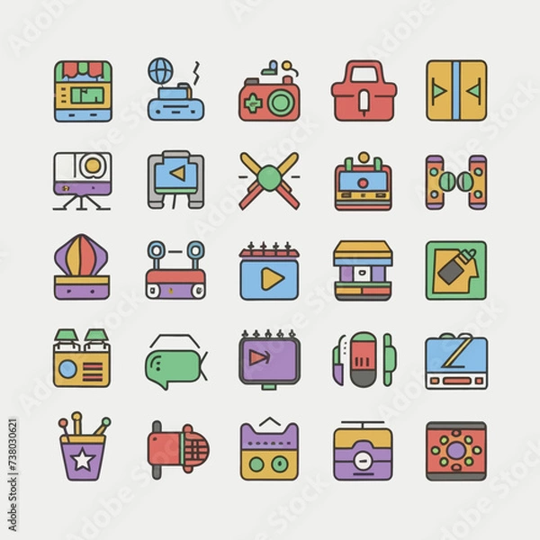 Fototapeta Entertainment icon vector set