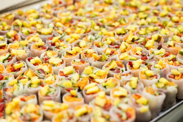 Fototapeta Small wrap appetizers