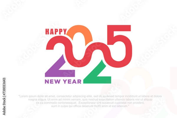Fototapeta Happy new year 2025 design,2025 logo text design. new year celebration concept . Vector illustration