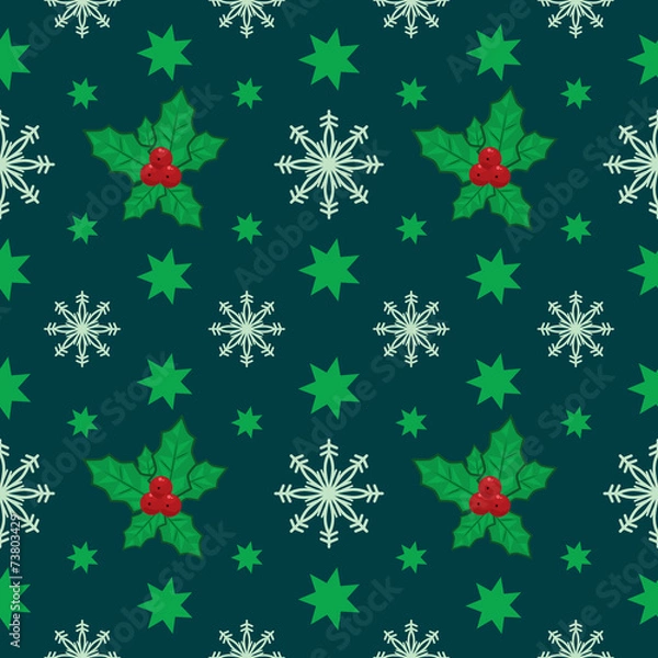 Obraz Seamless christmas vector illustration background