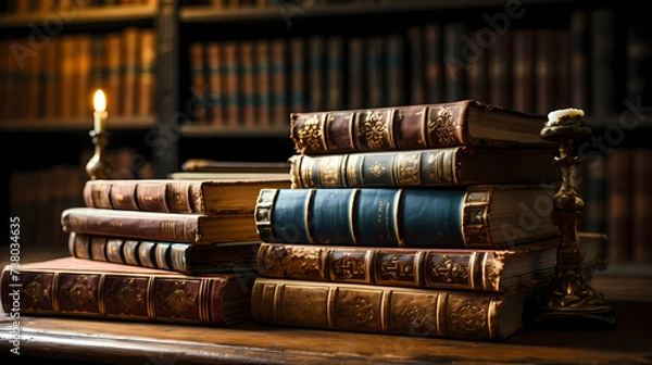 Fototapeta Books background, can be used to depict education, knowledge, learning or library themes