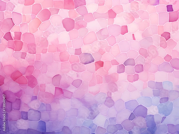 Fototapeta Abstract pink and purple  watercolor mosaic illustration background 