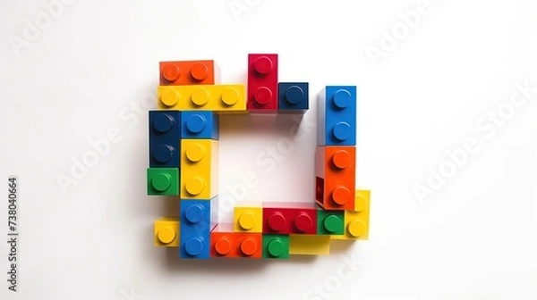 Fototapeta Colorful Building Blocks Forming a Square Frame