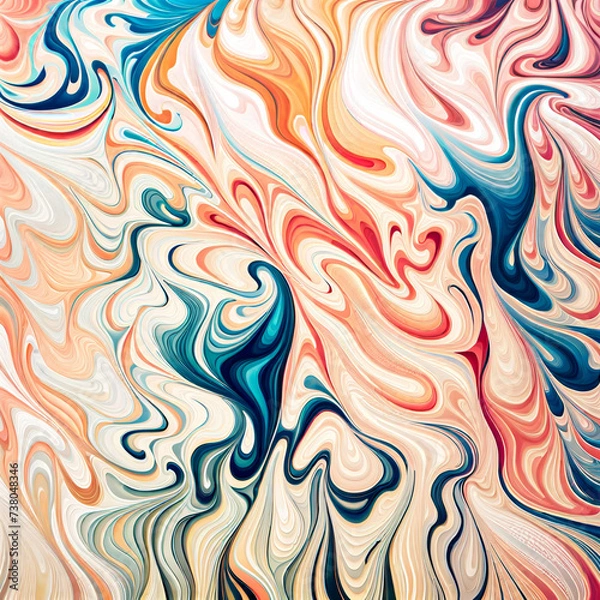 Fototapeta Closeup of abstract watercolor paint background texture with liquid fluid marbled paper texture banner texture. Generative AI (생성형 AI)