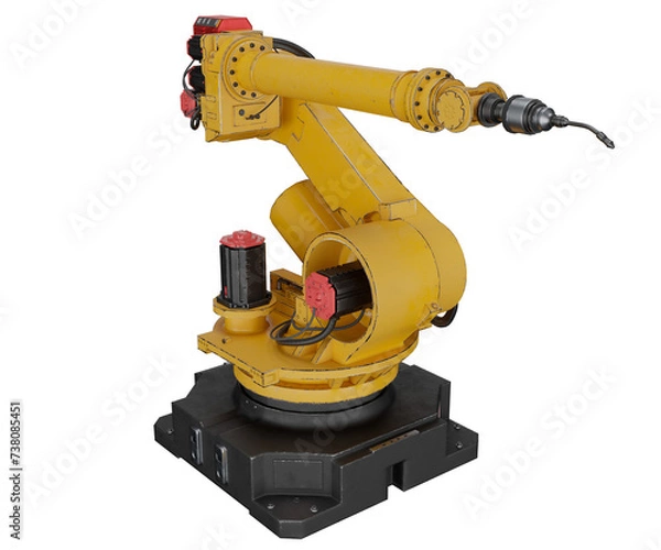 Fototapeta 3d rendering industrial robotic arm, modern technology concept