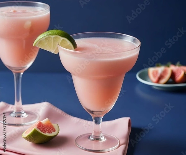 Fototapeta refreshing summer colorful cocktail drink advertisement menu banner, created using AI generative technology