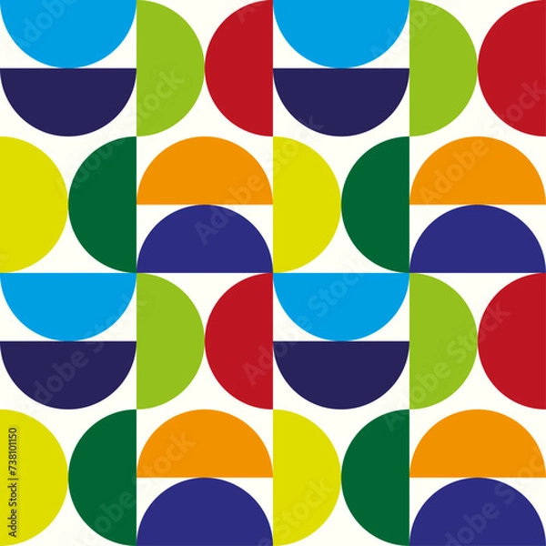 Obraz Halfmoon Colorful Seamless Vector Pattern