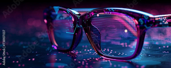Fototapeta High-Tech Eyewear with Digital Interface Elements