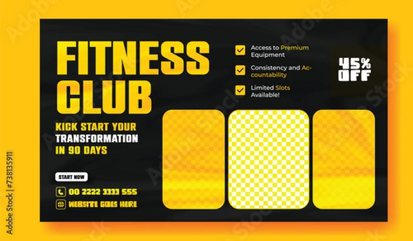 Fototapeta Gym web banner template design