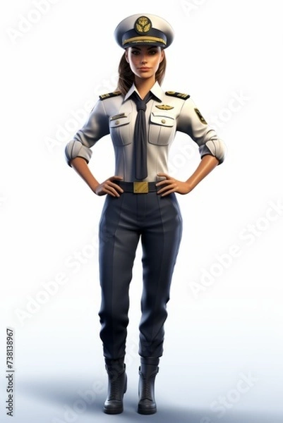 Obraz Confident Female Pilot in Uniform