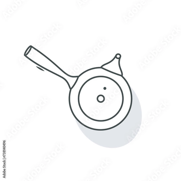 Fototapeta Simple Style White Kettle sticker design vector illustration. Kitchen interior object icon concept. Kitchen Teapot with closed lid sticker design with shadow. Restaurant kettle icon logo.