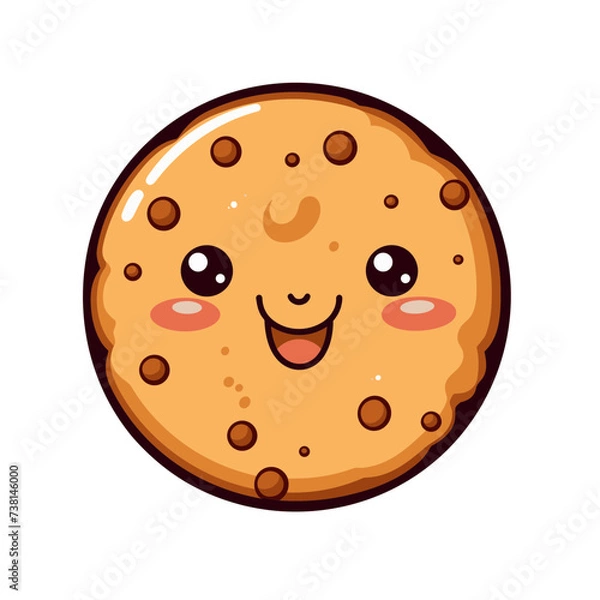 Obraz smiling cookie vector illustration isolated transparent background logo, cut out or cutout t-shirt print design