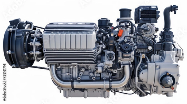 Fototapeta Engine for boat on white background