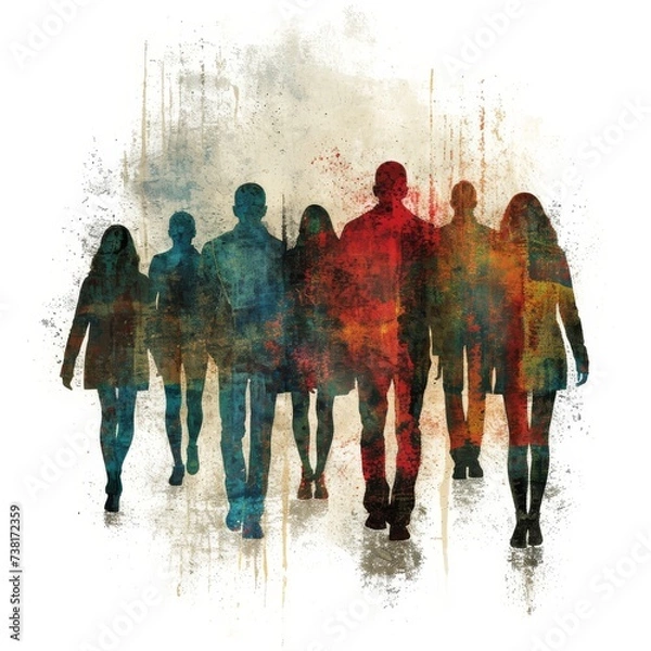 Fototapeta Many People's Profiles Within. Trandy!